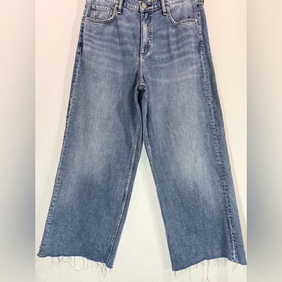 Rag & Bone Andi High Rise Wide Leg Raw Hem Jeans in Quinn Size 32 - Picture 9 of 16